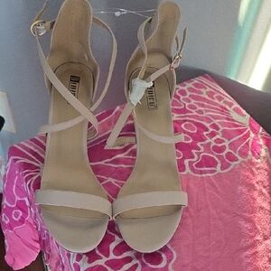 Elegant Beige Strappy Heels